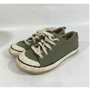 KEEN Womens Elsa Sneaker Olive Green Canvas Low Top Lace Up Shoes Size 10